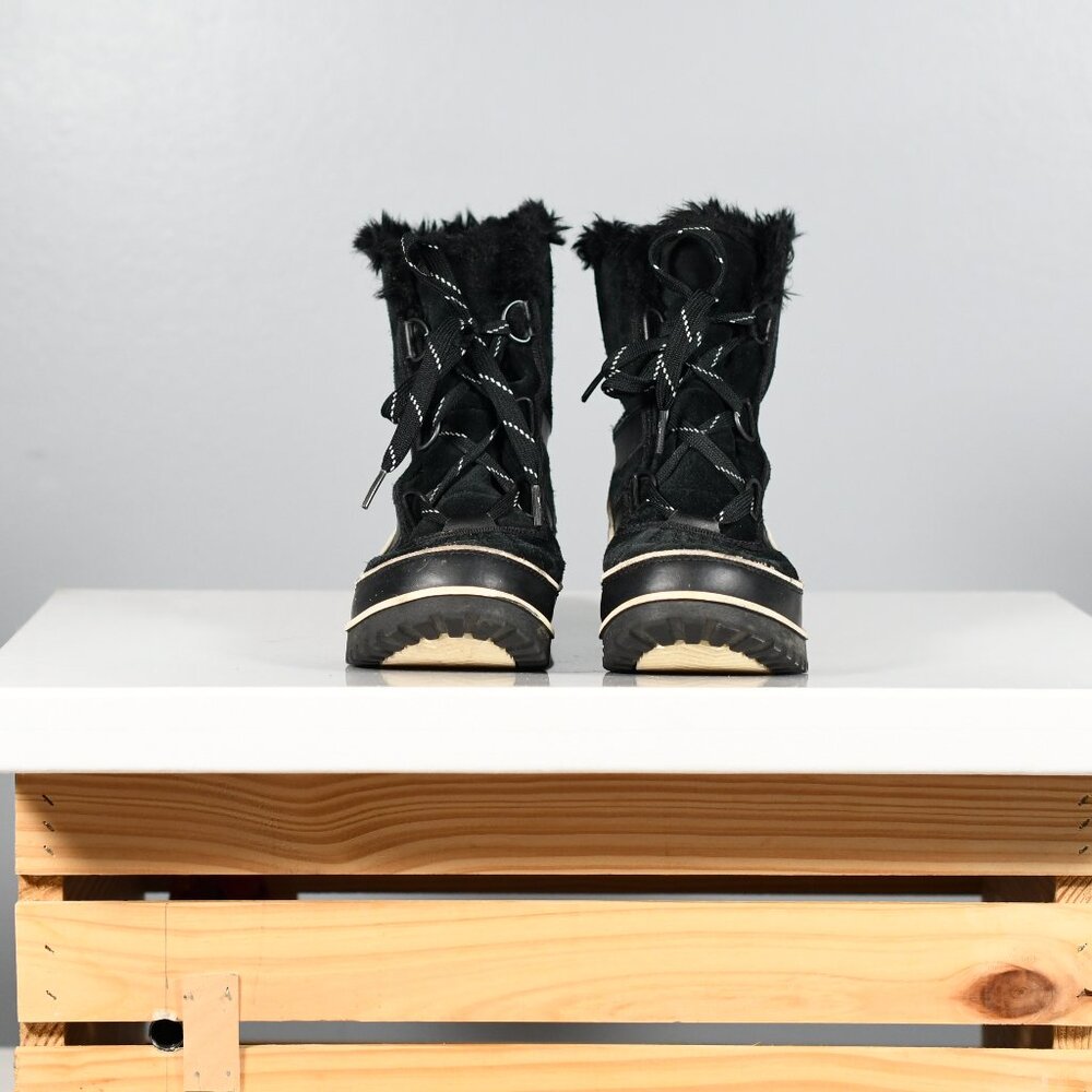 Sorel Women's Tivoli II Black Boots Fur Lined Winter Warm Size 6.5